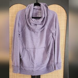LL BEAN Cozy Purple Cowl Neck Sweatshirt